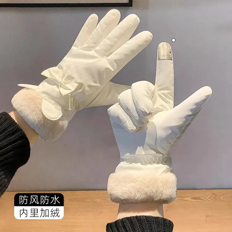 手套女冬季加厚加绒骑车防寒触屏冬天骑行电动车保暖手套通用百搭