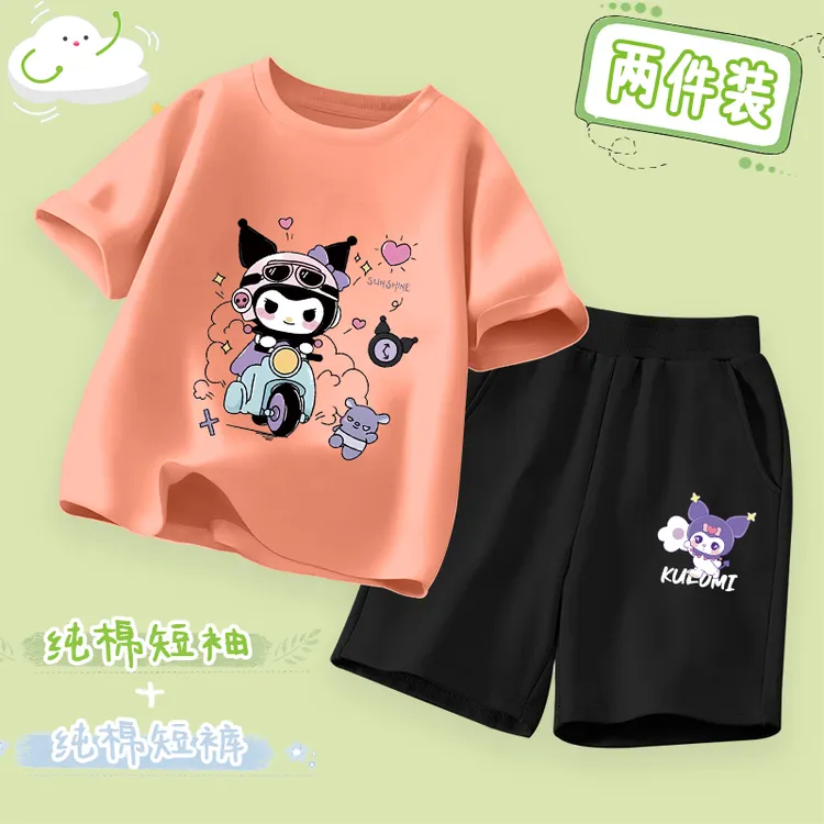 女童夏装套装衣服儿童库洛米夏季短袖洋气2025新款宝宝两件套