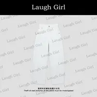 楚楚君 Laugh girl【长腿线条】高腰软牛水洗直筒牛仔裤KL53181J