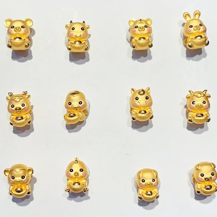足金999珐琅彩元宝生肖精美黄金饰品（商品总价减了20多元运费）