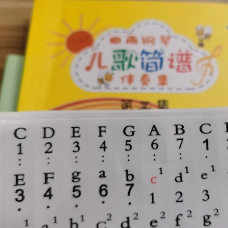 零基础儿歌伴奏2本工具琴键贴