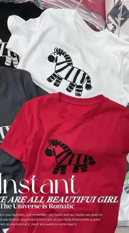 8057*圆通T恤卡通短袖显瘦百搭休闲时尚半袖印花