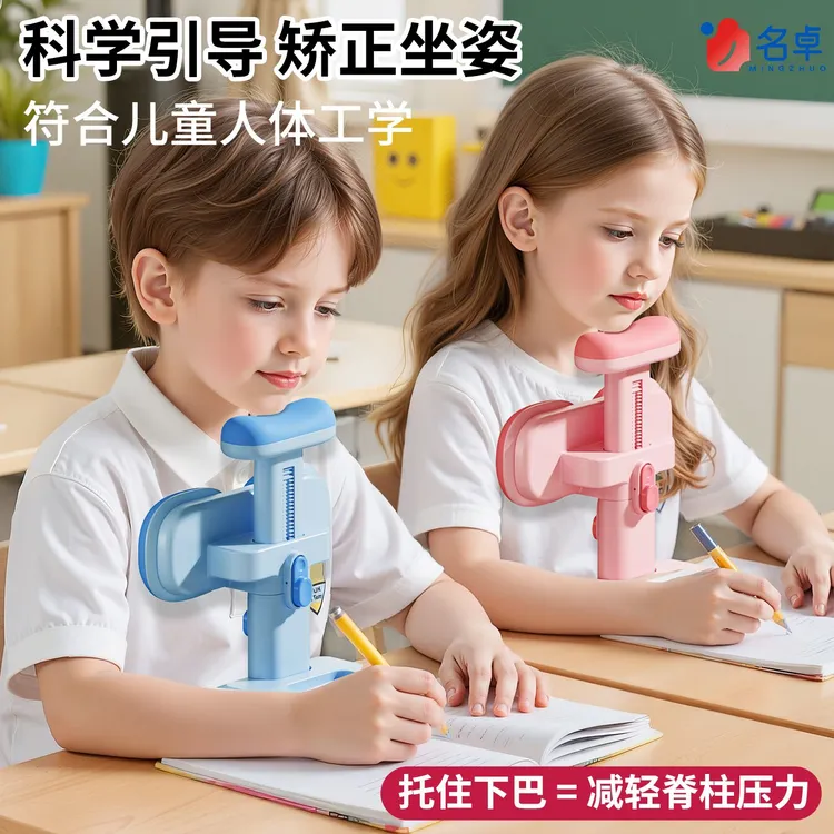 坐姿矫正器小学生可托下巴写字姿势儿童正姿纠正防低头视力保护器