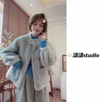 【侧领扣毛毛外套】【面料又厚又软】【颜色超好看】潇潇自制外套XS2651