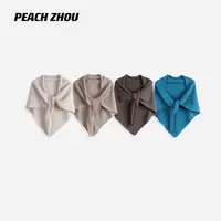 『PEACHZHOU』澳羊毛秋冬三角巾高级感围巾时髦休闲洋气叠穿披肩