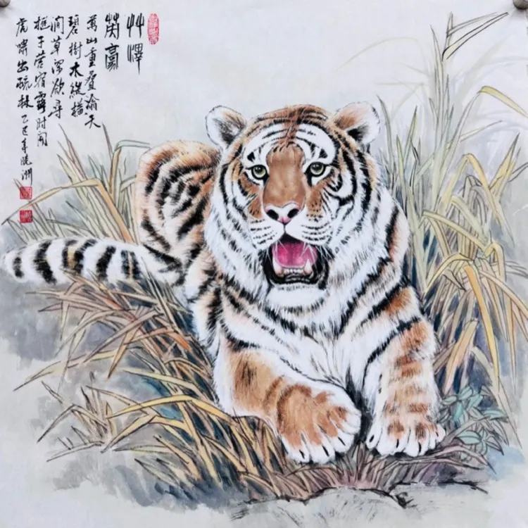 宽65高65国画《宗虎》适合装饰