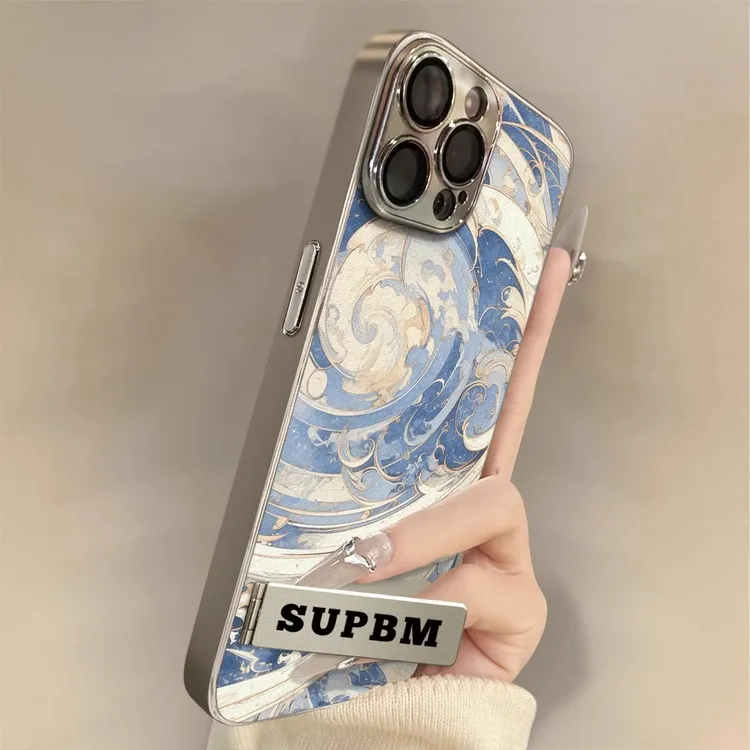 敦煌花纹适用苹果16promax手机壳硅胶支架iphone16pro保护壳防摔