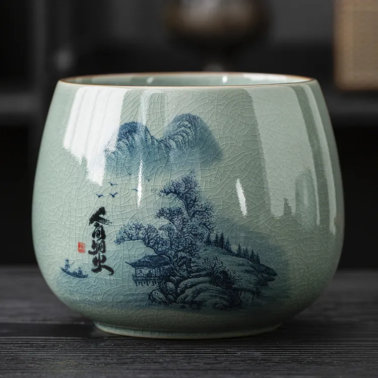 茶渣缸茶洗缸陶瓷茶叶废水缸大号桌面倒茶水盅洗茶具盆茶钵建水盂