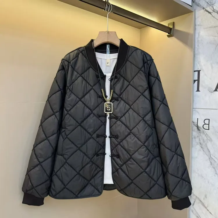 2025新款时尚潮流百搭微胖大码休闲显瘦老钱风棉服显瘦外套8889