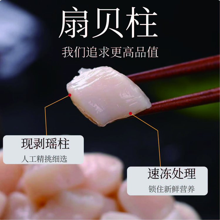 贝丁 扇贝丁 贝柱 鲜活现剥 大号 新鲜速冻 冷冻水产