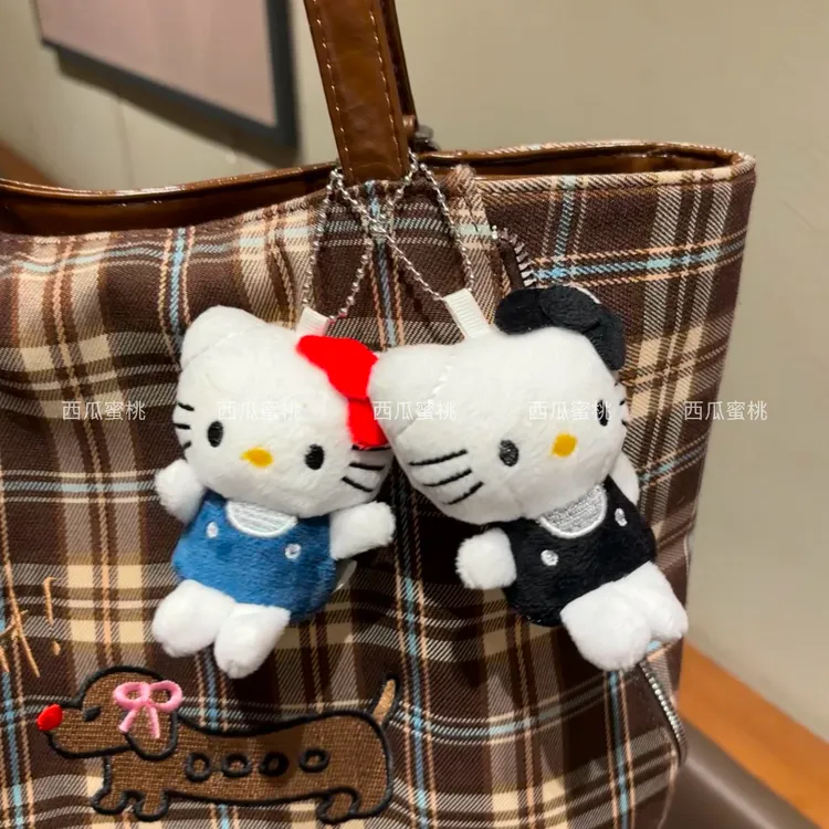 可爱kitty凯蒂猫卡通挂件高颜值毛绒玩偶钥匙扣猫咪包包挂饰