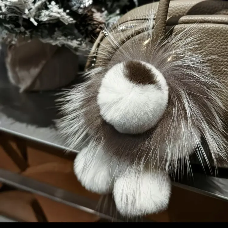 手工包挂件可爱风便携款獭兔毛+貉子毛小狮子