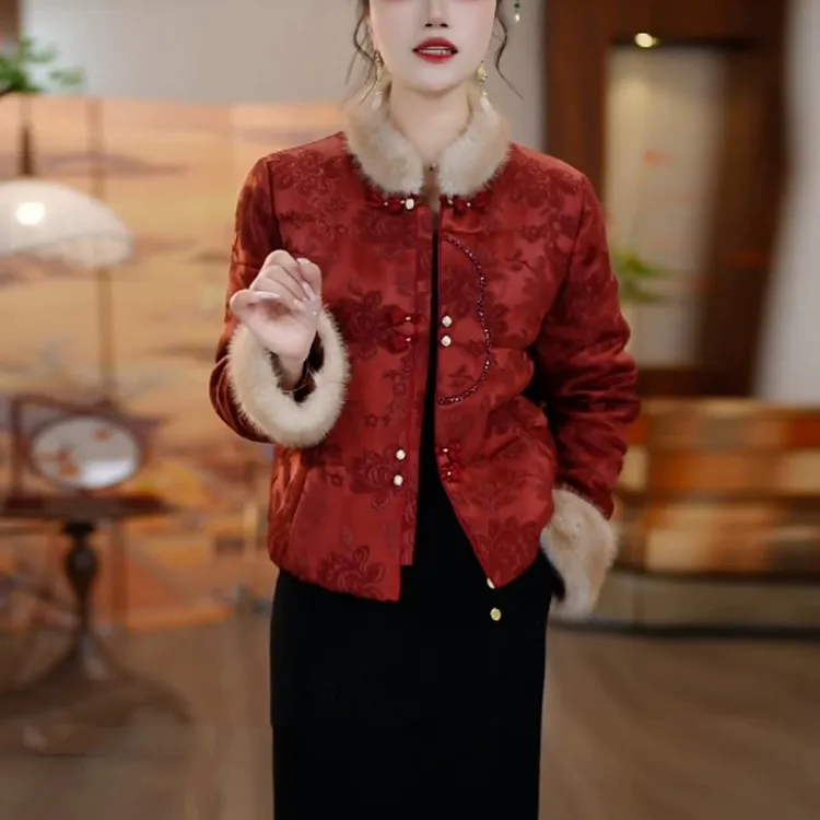 洋气高级感新中式棉服女爆款2025新款气质显瘦国风保暖棉衣短外套