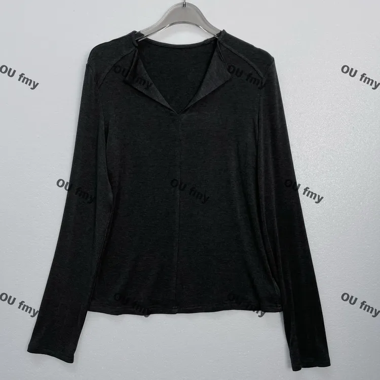 FY770秋冬新款显瘦外穿打底衫针织长袖T恤V领高级感上衣