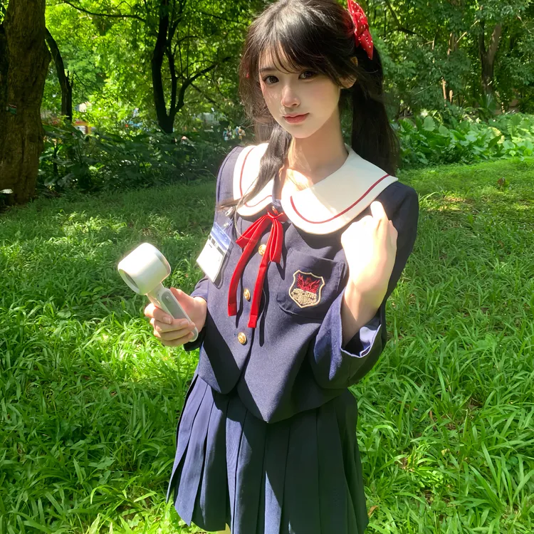 奈川高校/零度句号原创圆领西装外套jk制服套装学院风西服校供感