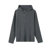 【欧诗莲+紧密纺可机洗】女式澳毛100％连帽半拉链休闲百搭简约25012