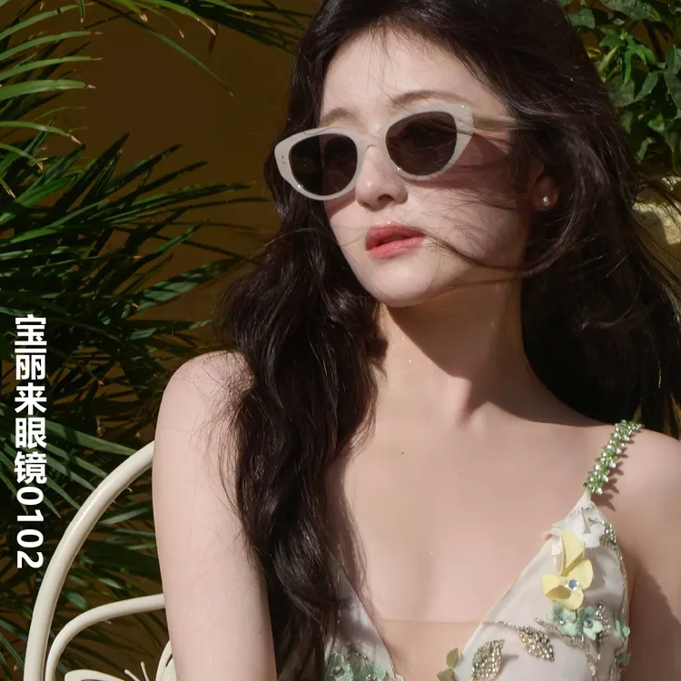 【李兰迪同款】Polaroid/宝丽来 复古氛围感 偏光猫眼墨镜0102