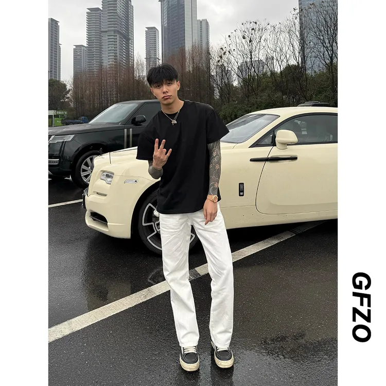 美式cleanfit牛仔裤男高街微喇弹力休闲长裤百搭基础款显瘦显高裤