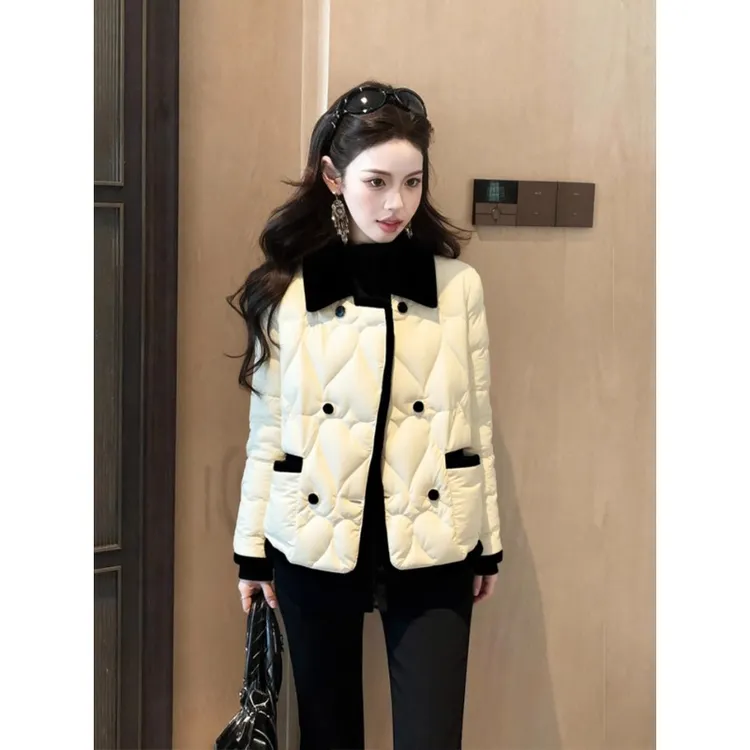 独特漂亮白色棉服外套女2025冬季高级感加厚洋气轻熟百搭短款上衣