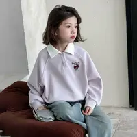 女童卫衣2025春秋季新款韩系Polo领百搭简约洋气宽松上衣潮Q13859