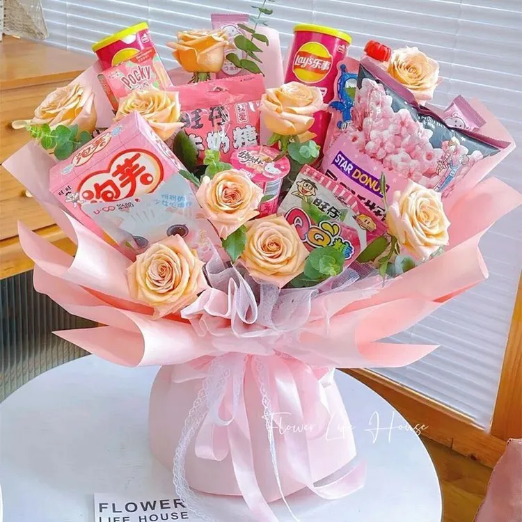 六一零食棒棒糖花束diy材料包旺仔儿童手工套装生日礼物 