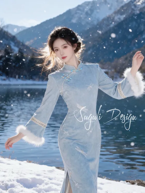 苏故里【忆江南】加绒秋冬文艺显瘦新中式日常旗袍气质衣长120