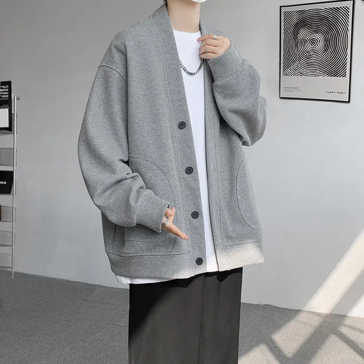 开衫外套男春秋季宽松长袖卫衣美式潮牌百搭情侣装穿搭慵懒外衣