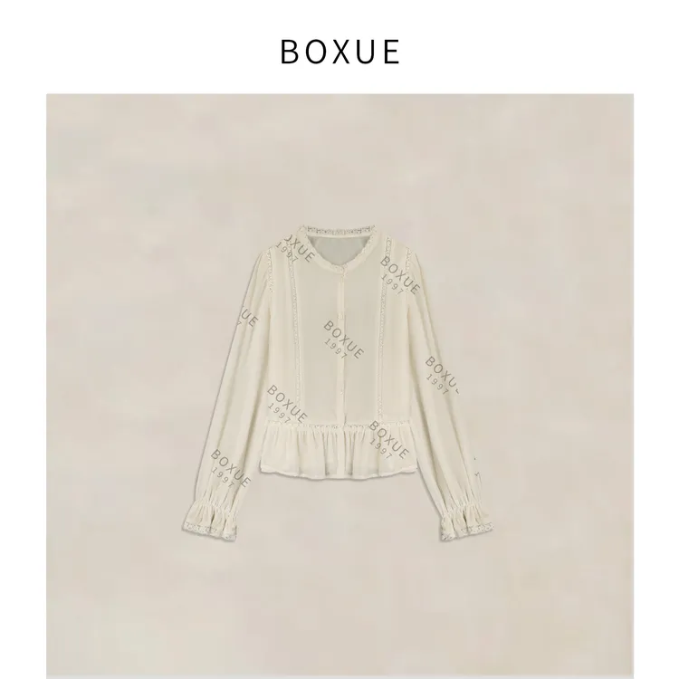 BOXUE“谜语”2025秋冬高级感刺绣蕾丝轻奢 外套#251001W5408