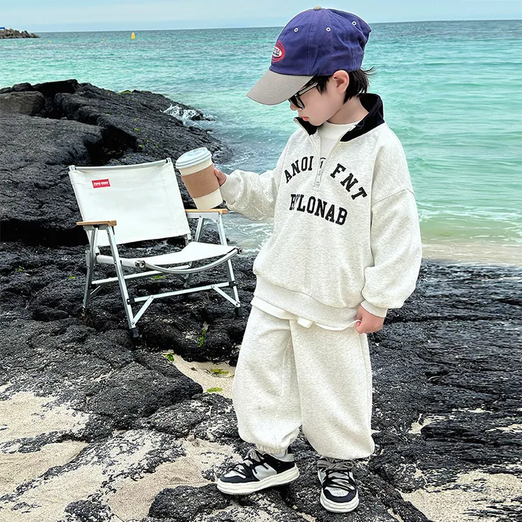 男童春装套装2025新款儿童春秋款潮时髦运动卫衣男孩春季衣服小童