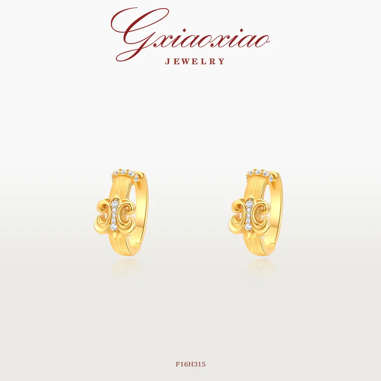 G XIAOXIAO耳饰 【鸢尾星蕊】拉丝鸢尾花耳环 F16H315新年礼物