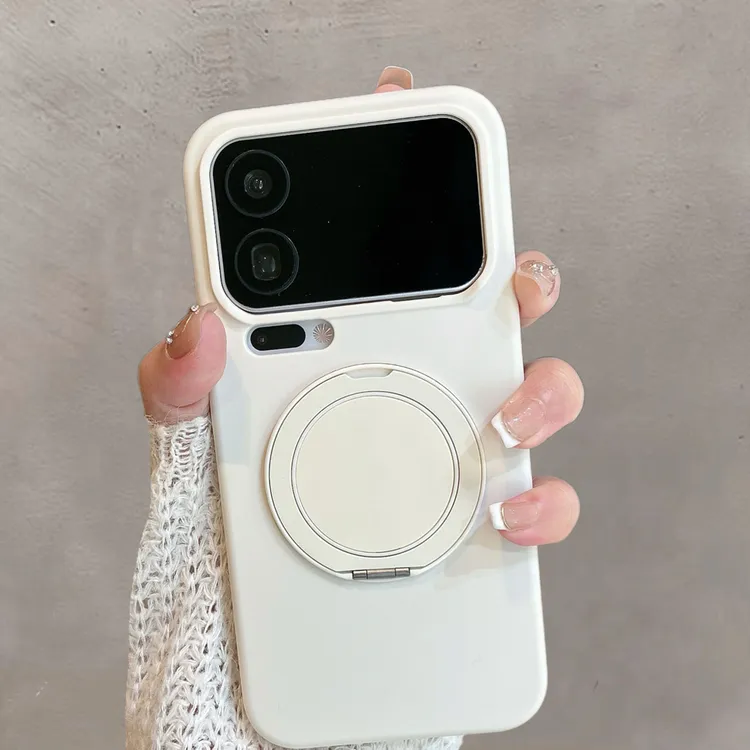 适用于小米17pro手机壳17promax液态硬壳带支架防摔磁吸充电纯色