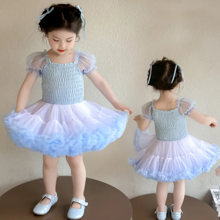 女童连衣裙夏款公主裙宝宝蓬蓬裙TUTU裙子小女孩儿童洋气衣服夏装