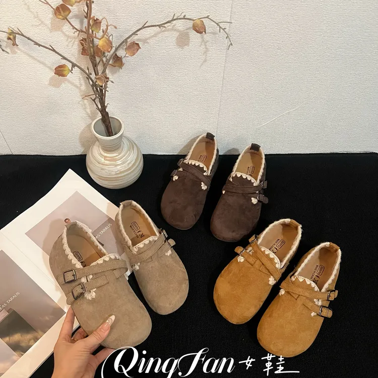 厚底内增高超火一脚蹬勃肯鞋女秋季外穿2025新款休闲全包勃肯单鞋