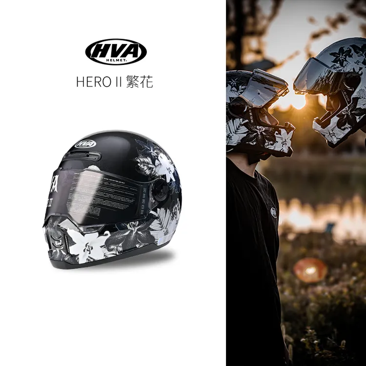 HVA复古HERO男女款冬季摩托全盔3C认证复古头盔摩托头盔蓝牙巡航商品图