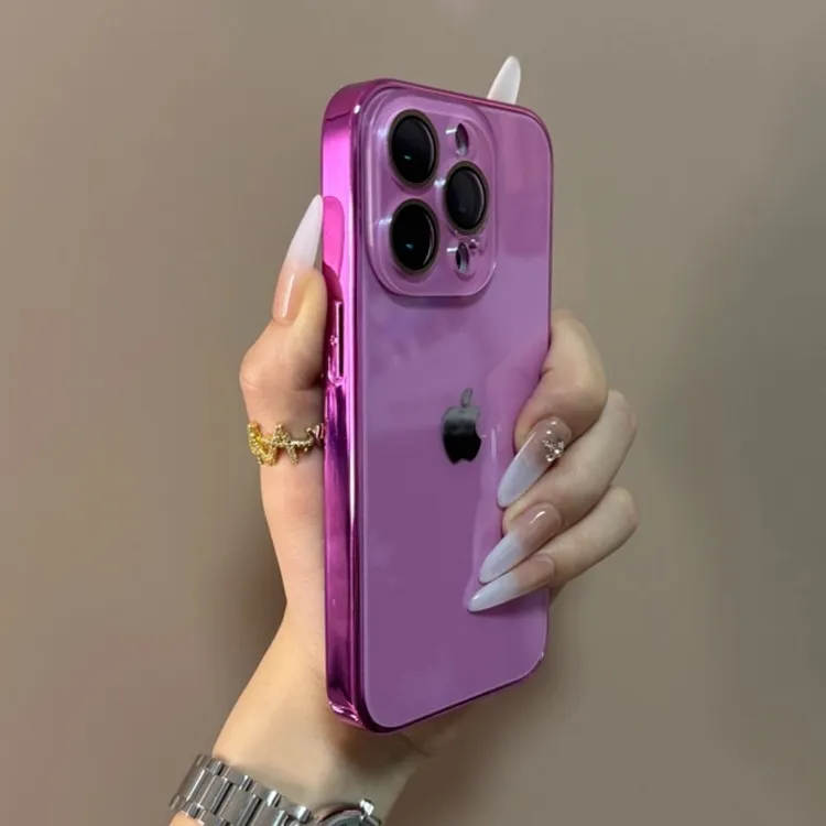 高级电镀亚克力玻璃适用iPhone16手机壳15promax防摔14全包17网红