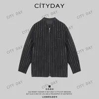 CityDay【楠哥】东方禅意 精纺超细羊毛条纹老钱短羽绒外套 037