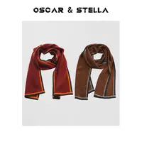 OSCAR&STELLA条纹百搭100%全羊绒围巾 359-25815