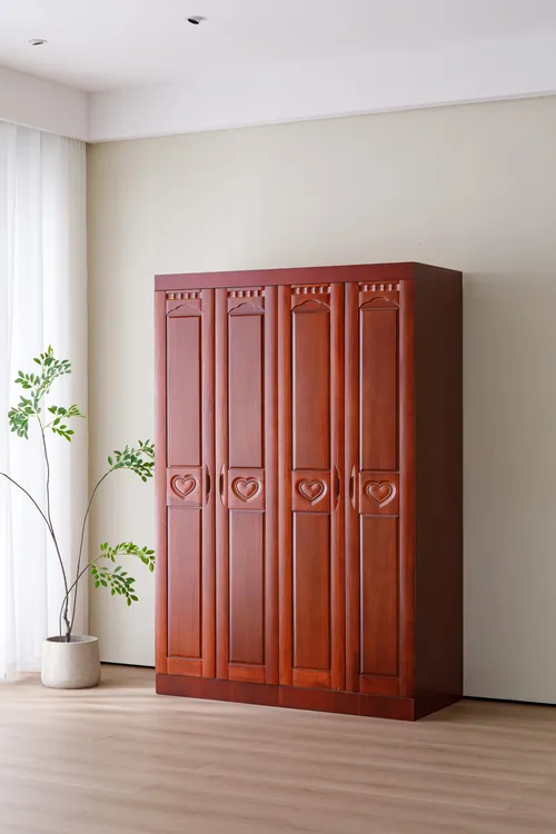 四门衣柜全实木杉木过油对开门四门六门中式卧室衣柜主卧大衣橱