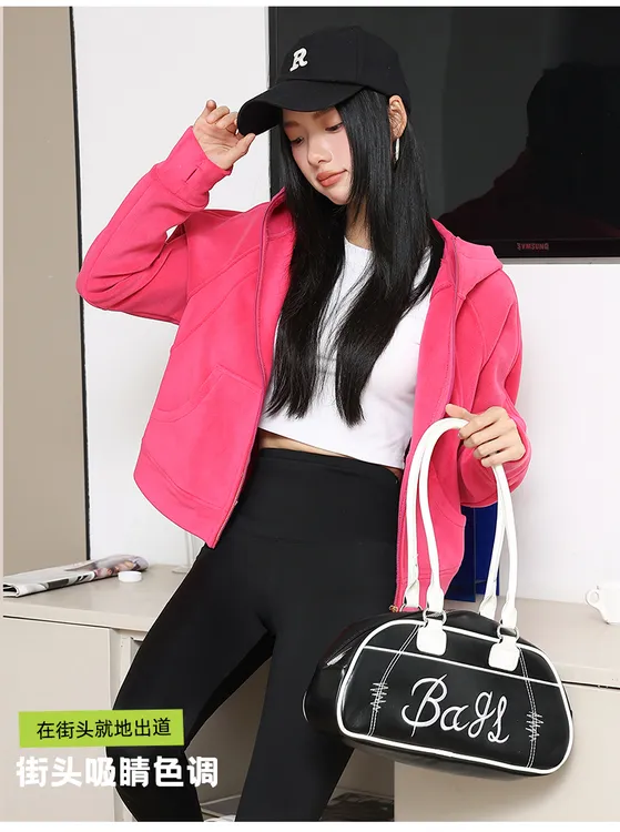 2025秋冬新款奥粒绒重磅美式加厚连帽卫衣户外运动休闲开衫外套