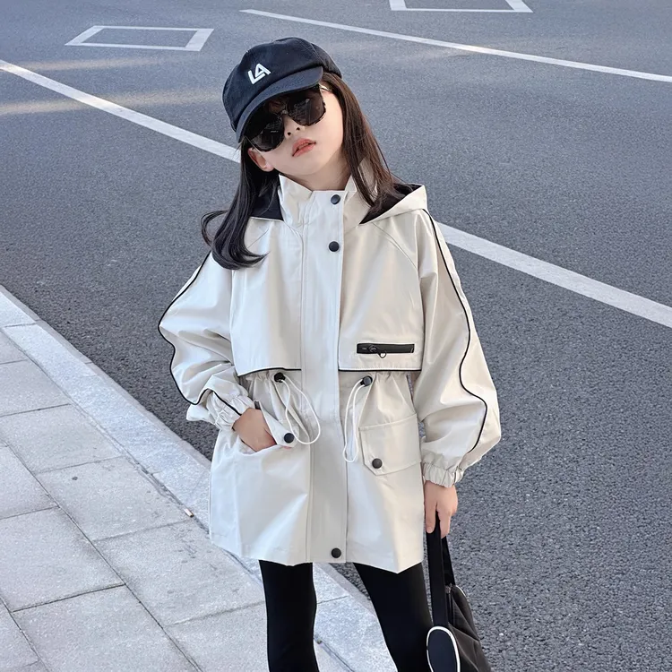 女童酷炫休闲套装2025新款女孩春秋韩版冲锋衣外套儿童时髦鲨鱼裤