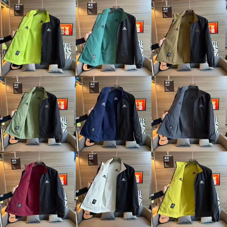 男拉链秋季双面穿立领夹克防风情侣时尚复古风时尚休闲百搭外套