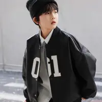 韩版男童皮衣外套秋装中大童秋季2025新款酷帅炸街夹克防水棒球服