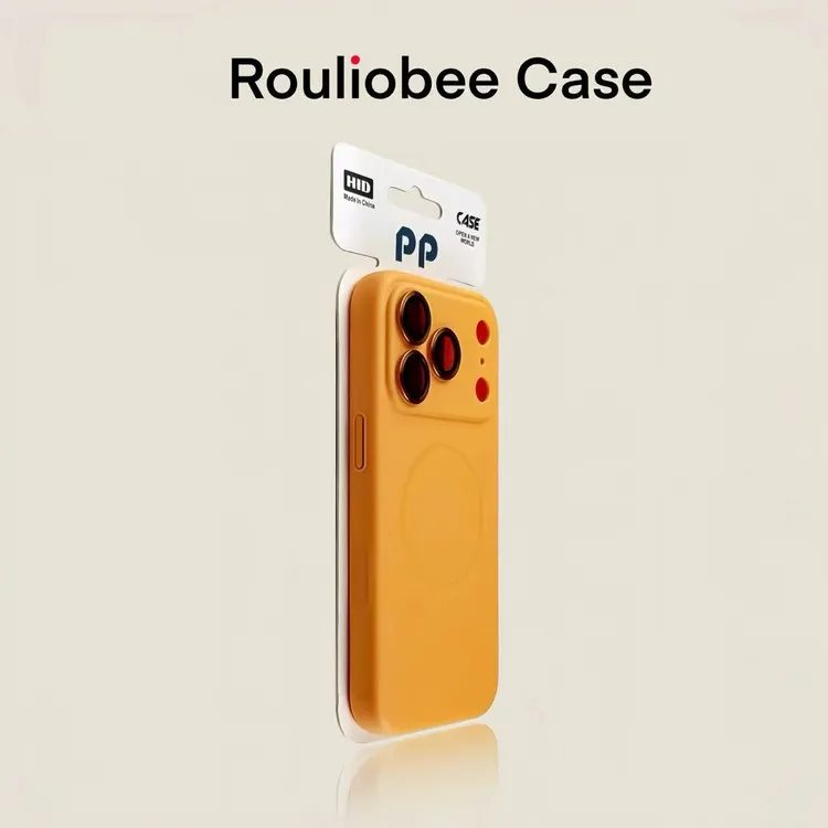 BANCA橙色肤感磁吸壳适用苹果17/16promax手机壳15/14/13镜头膜12