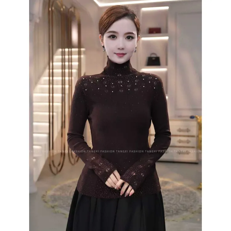 2025秋冬新款爆款【8370】含绵羊毛可外穿精致洋气打底针织衫毛衣女