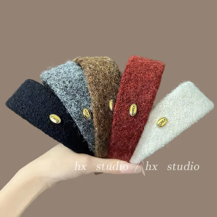 秋冬毛呢金标宽边发箍女2025新款外出百搭发卡高颅顶头箍头饰发饰