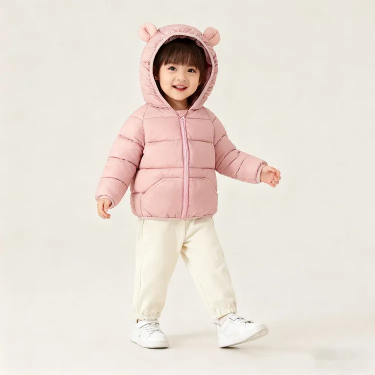 【热卖好货】865童装棉衣纯色外套男女童棉服外套儿童棉服1-5岁外套