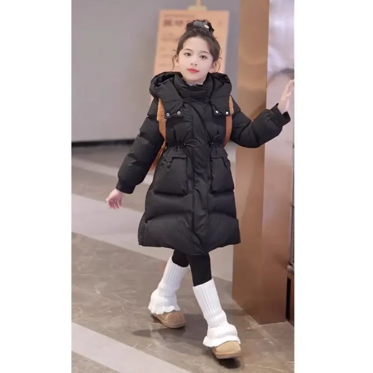 儿童时尚棉服中长款2025新款韩版洋气女童外套冬季中大童收腰加厚