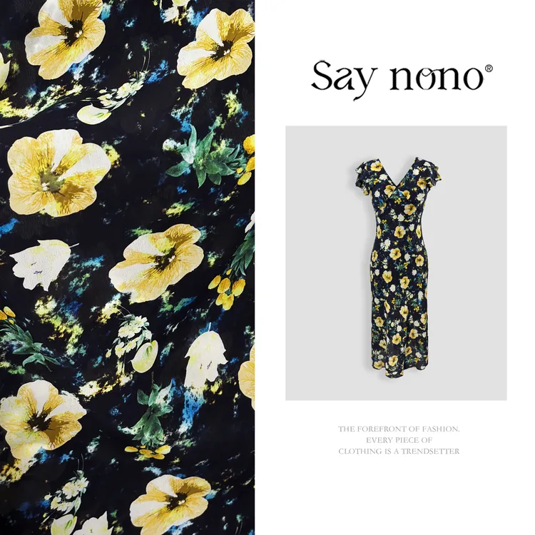 懒猫nono│Saynono 法式时尚气质优雅桑蚕丝休闲百搭连衣裙 SY0807