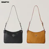 SMFK野性起源皮质肩背包 B0007B1 女士百搭黑色腋下单肩包