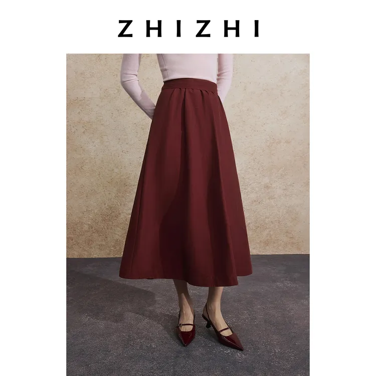 致知 酷相思 尼龙伞裙复古A字裙优雅垂坠ZZ2EAWBT003 ZZ2EAWBX005